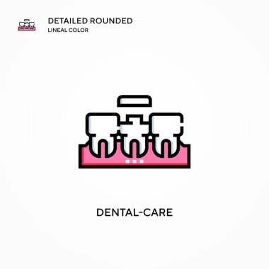 Diş bakımı vektör simgesi. Modern vektör illüstrasyon kavramları. Düzenlemesi ve kişiselleştirmesi kolay.