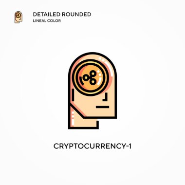 Kripto para birimi-1 vektör simgesi. Modern vektör illüstrasyon kavramları. Düzenlemesi ve kişiselleştirmesi kolay.