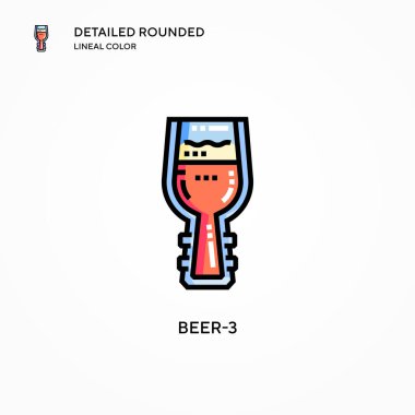 Bira-3 vektör simgesi. Modern vektör illüstrasyon kavramları. Düzenlemesi ve kişiselleştirmesi kolay.