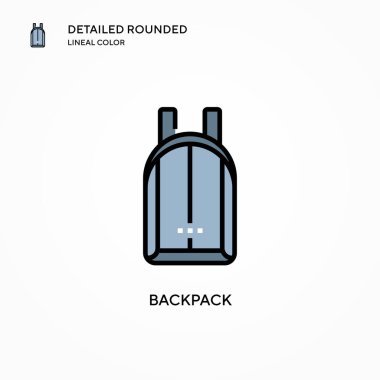 Sırt çantası vektör simgesi. Modern vektör illüstrasyon kavramları. Düzenlemesi ve kişiselleştirmesi kolay.