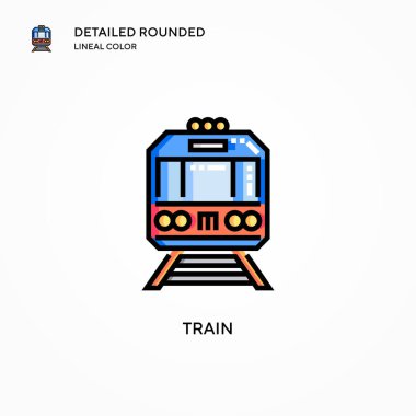 Tren vektör simgesi. Modern vektör illüstrasyon kavramları. Düzenlemesi ve kişiselleştirmesi kolay.