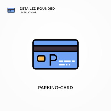 Park kartı vektör simgesi. Modern vektör illüstrasyon kavramları. Düzenlemesi ve kişiselleştirmesi kolay.