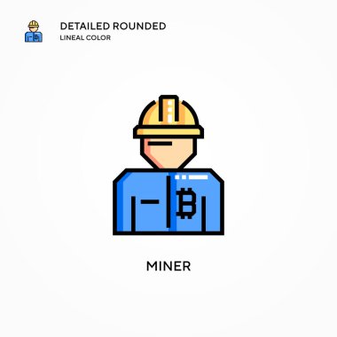 Madenci vektör simgesi. Modern vektör illüstrasyon kavramları. Düzenlemesi ve kişiselleştirmesi kolay.