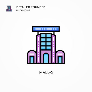 Mall-2 vektör simgesi. Modern vektör illüstrasyon kavramları. Düzenlemesi ve kişiselleştirmesi kolay.