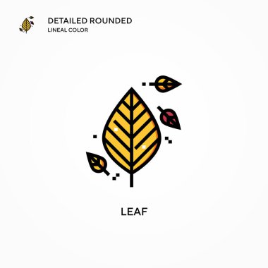Yaprak vektör simgesi. Modern vektör illüstrasyon kavramları. Düzenlemesi ve kişiselleştirmesi kolay.