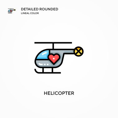 Helikopter vektör simgesi. Modern vektör illüstrasyon kavramları. Düzenlemesi ve kişiselleştirmesi kolay.