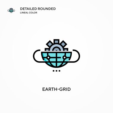 Dünya ızgara vektör simgesi. Modern vektör illüstrasyon kavramları. Düzenlemesi ve kişiselleştirmesi kolay.