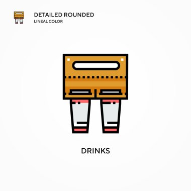 İçki vektör simgesi. Modern vektör illüstrasyon kavramları. Düzenlemesi ve kişiselleştirmesi kolay.