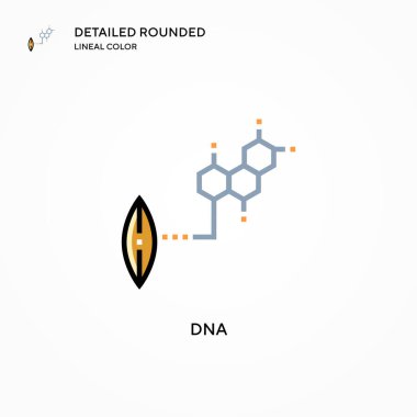 DNA vektör simgesi. Modern vektör illüstrasyon kavramları. Düzenlemesi ve kişiselleştirmesi kolay.