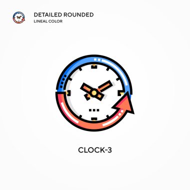 Saat-3 vektör simgesi. Modern vektör illüstrasyon kavramları. Düzenlemesi ve kişiselleştirmesi kolay.