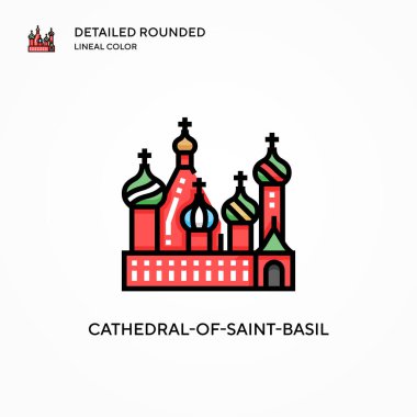 Aziz Basil Katedrali vektör ikonu. Modern vektör illüstrasyon kavramları. Düzenlemesi ve kişiselleştirmesi kolay.