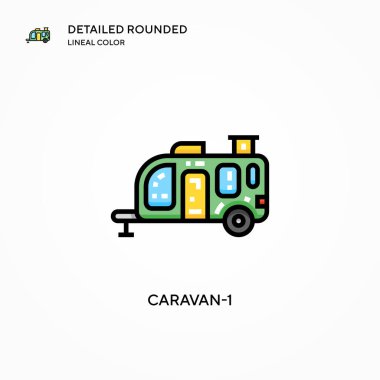 Karavan-1 vektör simgesi. Modern vektör illüstrasyon kavramları. Düzenlemesi ve kişiselleştirmesi kolay.