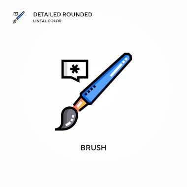 Fırça vektör simgesi. Modern vektör illüstrasyon kavramları. Düzenlemesi ve kişiselleştirmesi kolay.