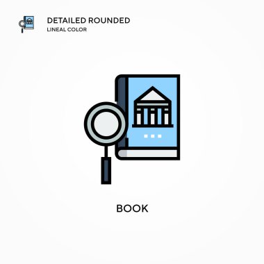 Kitap vektör simgesi. Modern vektör illüstrasyon kavramları. Düzenlemesi ve kişiselleştirmesi kolay.
