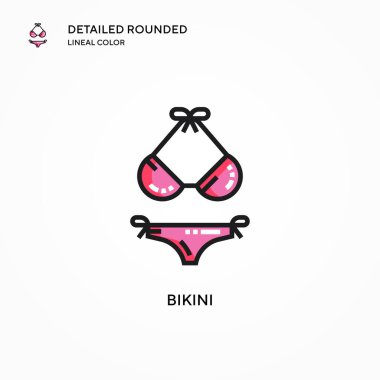 Bikini vektör simgesi. Modern vektör illüstrasyon kavramları. Düzenlemesi ve kişiselleştirmesi kolay.