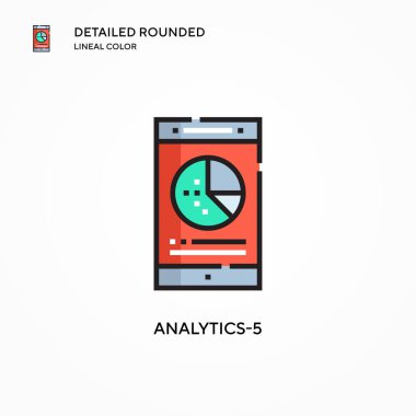 Analitik-5 vektör simgesi. Modern vektör illüstrasyon kavramları. Düzenlemesi ve kişiselleştirmesi kolay.