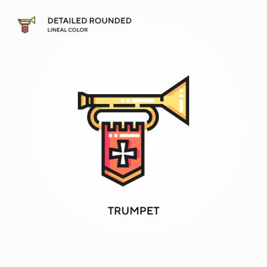 Trompet vektör simgesi. Modern vektör illüstrasyon kavramları. Düzenlemesi ve kişiselleştirmesi kolay.