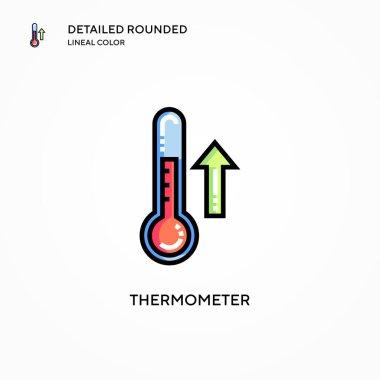 Termometre vektör simgesi. Modern vektör illüstrasyon kavramları. Düzenlemesi ve kişiselleştirmesi kolay.