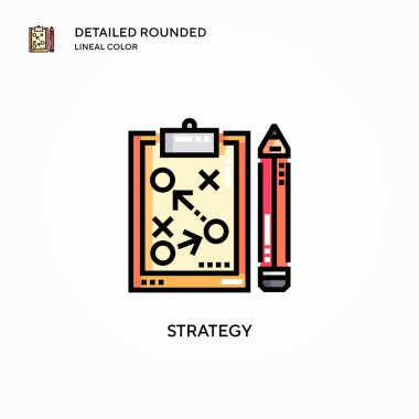 Strateji vektör simgesi. Modern vektör illüstrasyon kavramları. Düzenlemesi ve kişiselleştirmesi kolay.