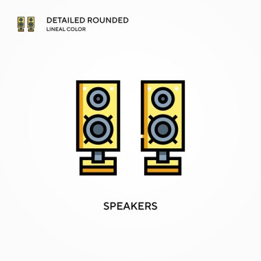 Hoparlörler vektör simgesi. Modern vektör illüstrasyon kavramları. Düzenlemesi ve kişiselleştirmesi kolay.