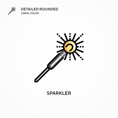 Sparkler vektör simgesi. Modern vektör illüstrasyon kavramları. Düzenlemesi ve kişiselleştirmesi kolay.