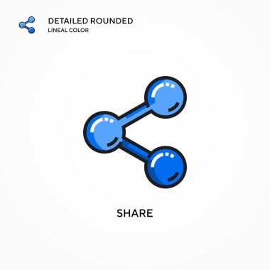 Vektör simgesini paylaş. Modern vektör illüstrasyon kavramları. Düzenlemesi ve kişiselleştirmesi kolay.