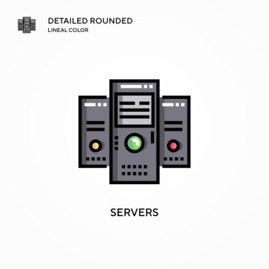 Sunucu vektör simgesi. Modern vektör illüstrasyon kavramları. Düzenlemesi ve kişiselleştirmesi kolay.