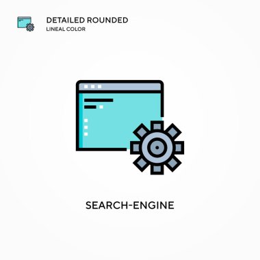 Arama motoru vektör simgesi. Modern vektör illüstrasyon kavramları. Düzenlemesi ve kişiselleştirmesi kolay.
