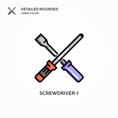 Tornavida-1 vektör simgesi. Modern vektör illüstrasyon kavramları. Düzenlemesi ve kişiselleştirmesi kolay.