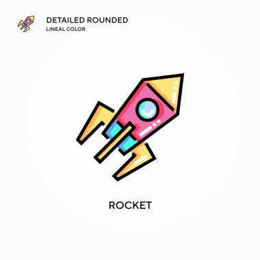 Roket vektör simgesi. Modern vektör illüstrasyon kavramları. Düzenlemesi ve kişiselleştirmesi kolay.