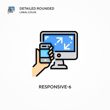 Tepki-6 vektör simgesi. Modern vektör illüstrasyon kavramları. Düzenlemesi ve kişiselleştirmesi kolay.