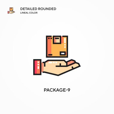 Paket-9 vektör simgesi. Modern vektör illüstrasyon kavramları. Düzenlemesi ve kişiselleştirmesi kolay.