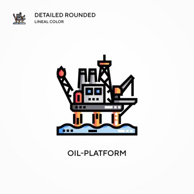 Petrol platformu vektör simgesi. Modern vektör illüstrasyon kavramları. Düzenlemesi ve kişiselleştirmesi kolay.