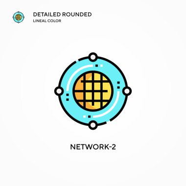 Ağ-2 vektör simgesi. Modern vektör illüstrasyon kavramları. Düzenlemesi ve kişiselleştirmesi kolay.
