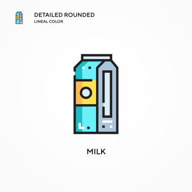 Süt vektörü simgesi. Modern vektör illüstrasyon kavramları. Düzenlemesi ve kişiselleştirmesi kolay.