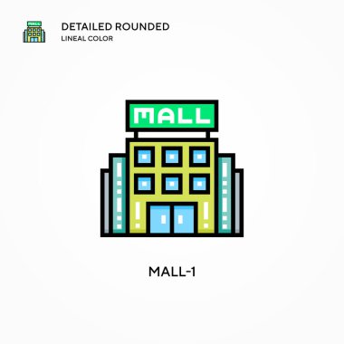 Mall-1 vektör simgesi. Modern vektör illüstrasyon kavramları. Düzenlemesi ve kişiselleştirmesi kolay.