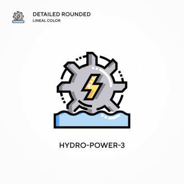 Hidrogüç-3 vektör simgesi. Modern vektör illüstrasyon kavramları. Düzenlemesi ve kişiselleştirmesi kolay.