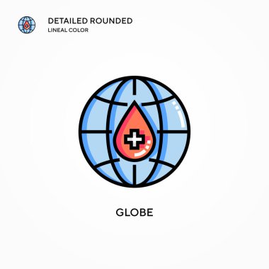 Dünya vektör simgesi. Modern vektör illüstrasyon kavramları. Düzenlemesi ve kişiselleştirmesi kolay.