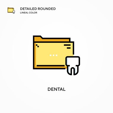 Diş vektör simgesi. Modern vektör illüstrasyon kavramları. Düzenlemesi ve kişiselleştirmesi kolay.