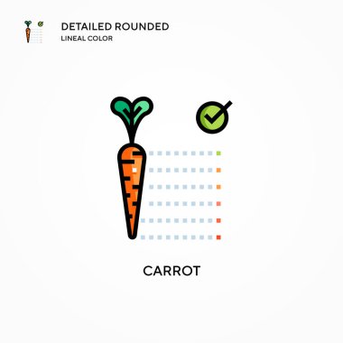 Havuç vektör simgesi. Modern vektör illüstrasyon kavramları. Düzenlemesi ve kişiselleştirmesi kolay.