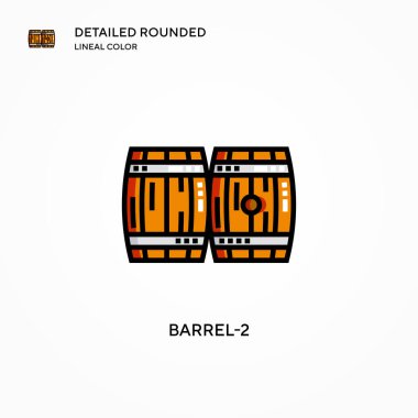 Namlu-2 vektör ikonu. Modern vektör illüstrasyon kavramları. Düzenlemesi ve kişiselleştirmesi kolay.