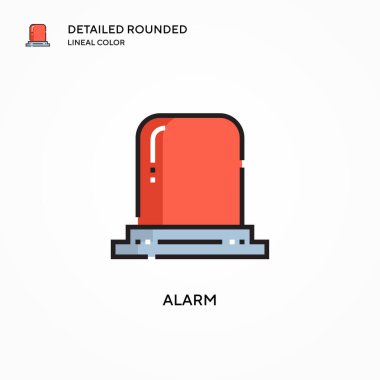 Alarm vektör simgesi. Modern vektör illüstrasyon kavramları. Düzenlemesi ve kişiselleştirmesi kolay.