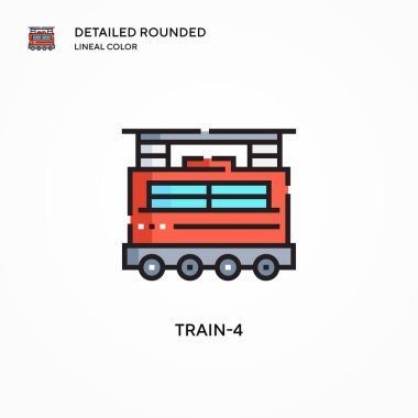 Tren-4 vektör simgesi. Modern vektör illüstrasyon kavramları. Düzenlemesi ve kişiselleştirmesi kolay.