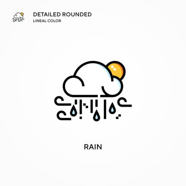 Yağmur vektör simgesi. Modern vektör illüstrasyon kavramları. Düzenlemesi ve kişiselleştirmesi kolay.