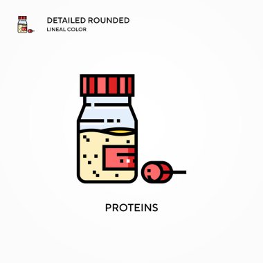 Protein vektör simgesi. Modern vektör illüstrasyon kavramları. Düzenlemesi ve kişiselleştirmesi kolay.