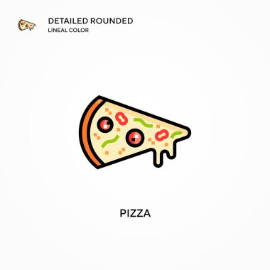 Pizza vektör simgesi. Modern vektör illüstrasyon kavramları. Düzenlemesi ve kişiselleştirmesi kolay.