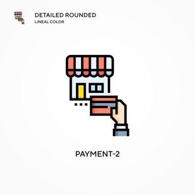 Ödeme-2 vektör simgesi. Modern vektör illüstrasyon kavramları. Düzenlemesi ve kişiselleştirmesi kolay.