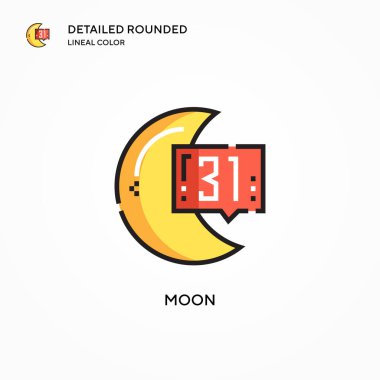 Ay vektör simgesi. Modern vektör illüstrasyon kavramları. Düzenlemesi ve kişiselleştirmesi kolay.