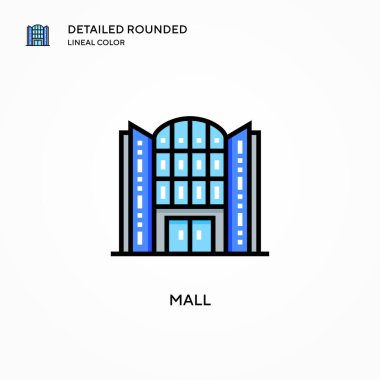 Alışveriş merkezi vektör simgesi. Modern vektör illüstrasyon kavramları. Düzenlemesi ve kişiselleştirmesi kolay.