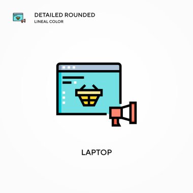 Laptop vektör simgesi. Modern vektör illüstrasyon kavramları. Düzenlemesi ve kişiselleştirmesi kolay.